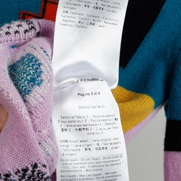 Valentino AW/17 Runway Cherry Blossom Multicolor Counting Colourblock Sweater - Picture 11 of 11